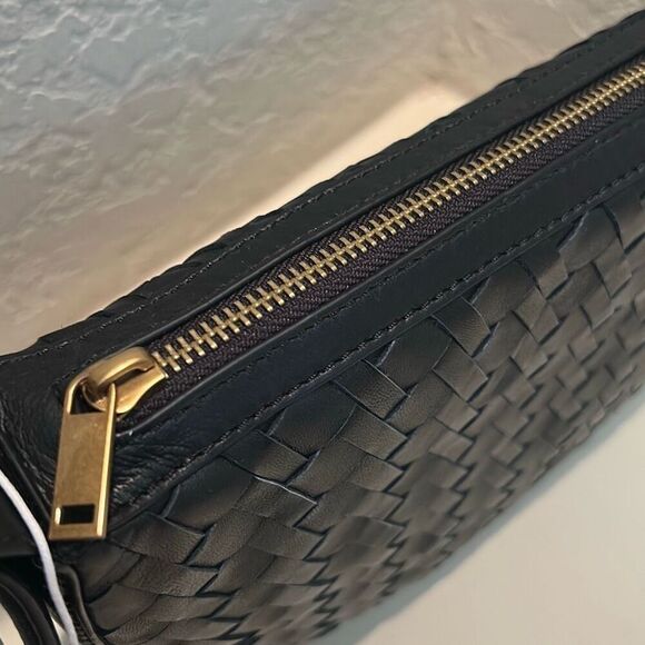 Walter Baker Blake Woven Leather Crescent Shoulder Bag Contemporary Trendy Chic - Picture 4 of 15